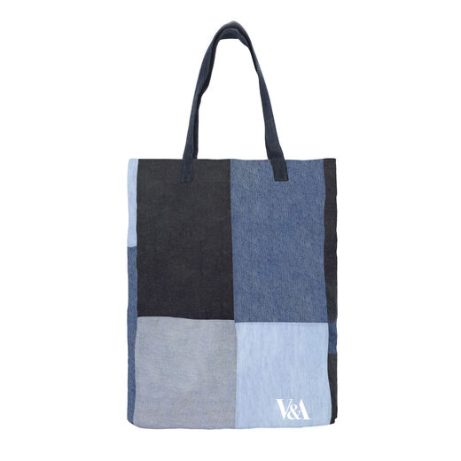 Large patchwork denim tote bag by The Revival